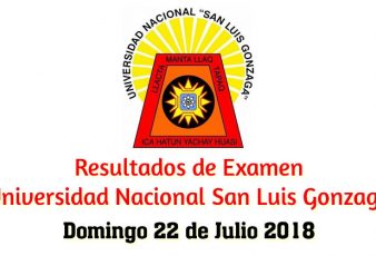 Resultados Universidad Nacional San Luis Gonzaga UNICA 2018