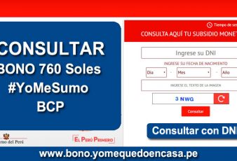 Consultar Bono BCP YoMeSumo 760 Soles