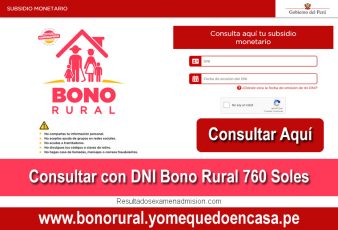 Bono Rural 760 Soles Consultar con DNI