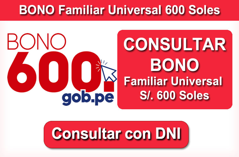 Consultar Bono Familiar Universal de 600 soles